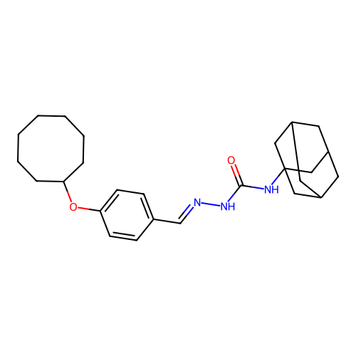 4-(cyclooctyloxy)benzaldehyde N-(1-adamantyl)semicarbazone structure