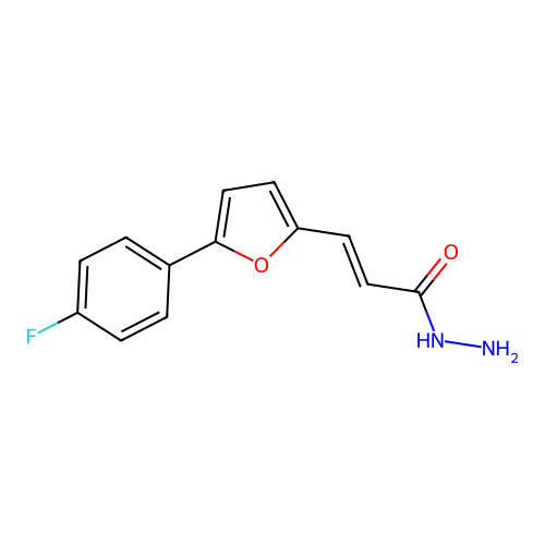 3-[5-(4-Fluorophenyl)furan-2-yl]prop-2-enehydrazide structure