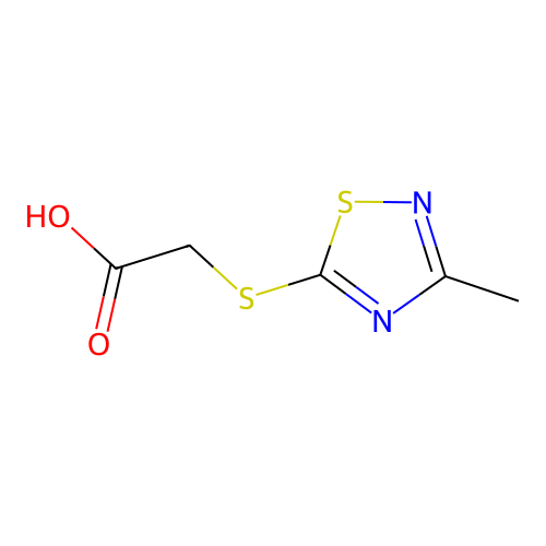 2-[(3-Methyl-1,2,4-thiadiazol-5-yl)sulfanyl]acetic acid structure