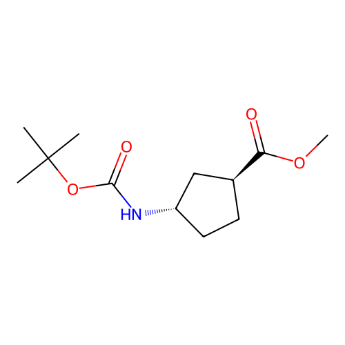 methyl (1S,3S)-3-{[(tert-butoxy)carbonyl]amino}cyclopentane-1-carboxylate structure