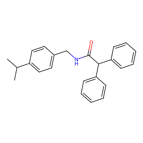 2,2-diphenyl-N-[4-(propan-2-yl)benzyl]acetamide structure