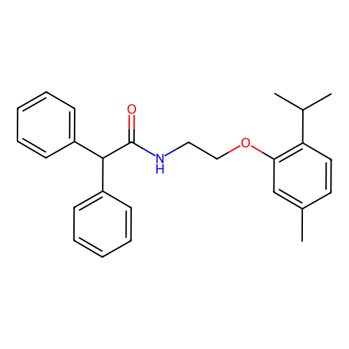 N-{2-[5-methyl-2-(methylethyl)phenoxy]ethyl}-2,2-diphenylacetamide structure