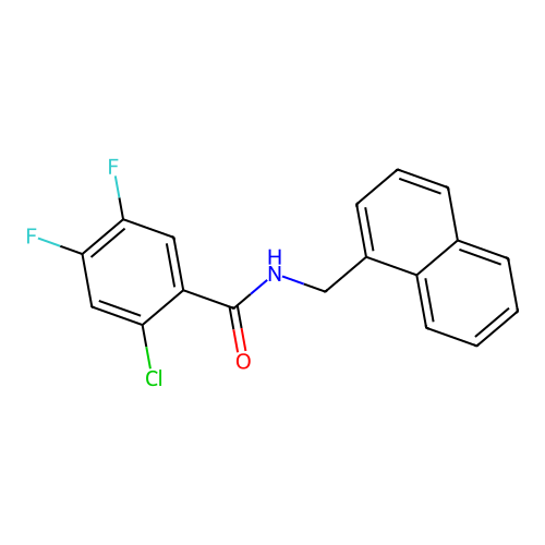 2-chloro-4,5-difluoro-N-(naphthalen-1-ylmethyl)benzamide structure