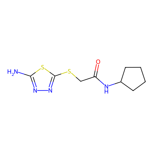 2-[(5-amino-1,3,4-thiadiazol-2-yl)sulfanyl]-N-cyclopentylacetamide structure