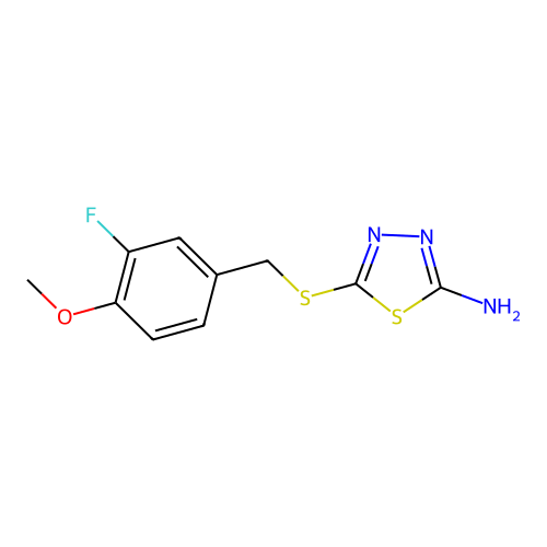 5-(3-Fluoro-4-methoxy-benzylsulfanyl)-[1,3,4]thiadiazol-2-ylamine structure