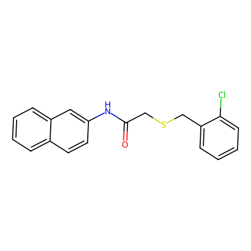 2-[(2-chlorophenyl)methylsulfanyl]-N-naphthalen-2-ylacetamide structure
