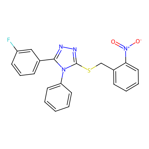 5-(3-Fluorophenyl)-3-[(2-nitrophenyl)methylthio]-4-phenyl-1,2,4-triazole structure