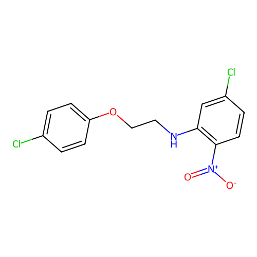 5-chloro-N-[2-(4-chlorophenoxy)ethyl]-2-nitroaniline structure