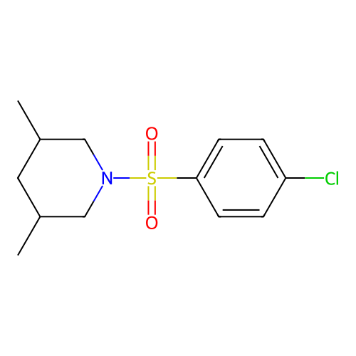 1-(4-Chlorophenyl)sulfonyl-3,5-dimethylpiperidine structure
