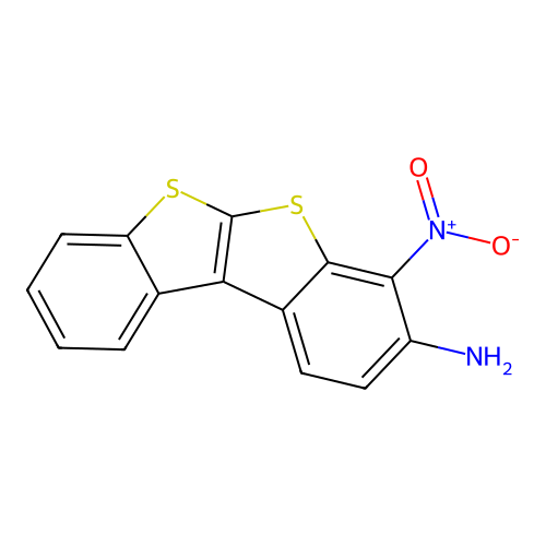 4-Nitrobenzo[b]thiopheno[2,3-b]benzo[b]thiophene-3-ylamine structure
