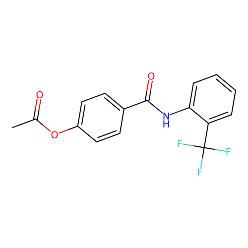 4-{[2-(Trifluoromethyl)phenyl]carbamoyl}phenyl acetate structure