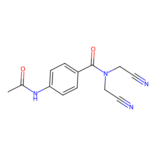 4-(acetylamino)-N,N-bis(cyanomethyl)benzamide structure