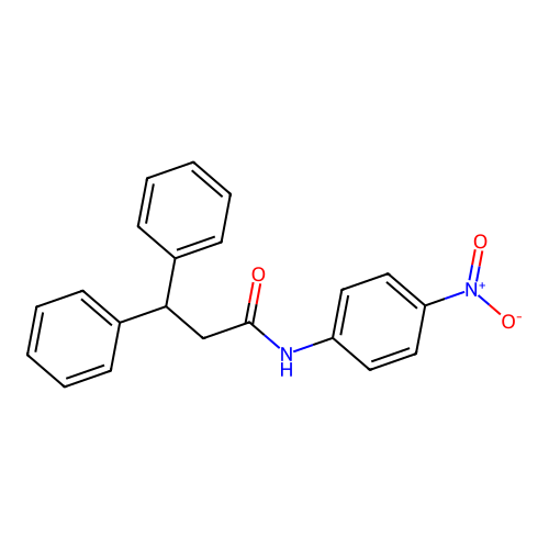 N-(4-nitrophenyl)-3,3-diphenylpropanamide structure
