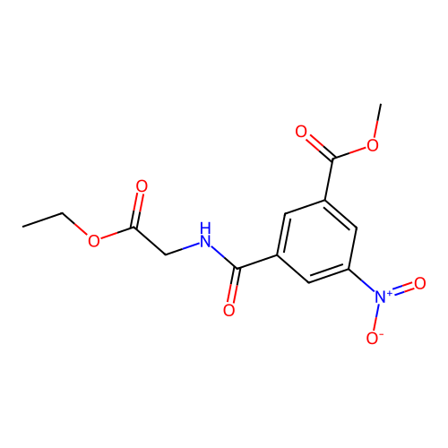 Methyl 3-[(2-ethoxy-2-oxoethyl)carbamoyl]-5-nitrobenzoate structure