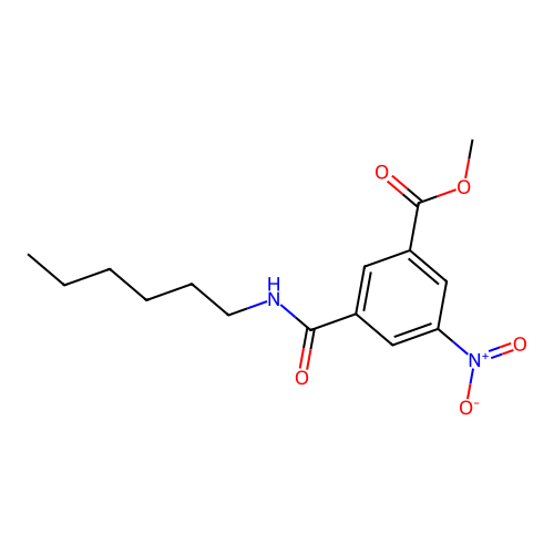 Methyl 3-(hexylcarbamoyl)-5-nitrobenzoate structure