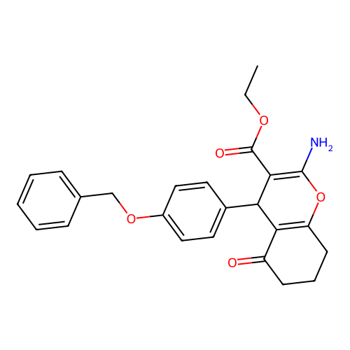 ethyl 2-amino-4-[4-(benzyloxy)phenyl]-5-oxo-5,6,7,8-tetrahydro-4H-chromene-3-carboxylate structure