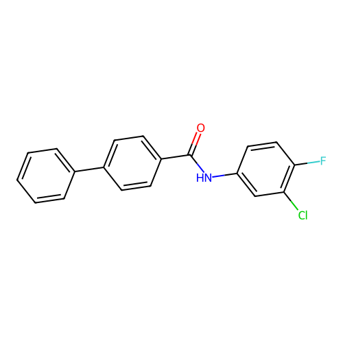 N-(3-chloro-4-fluorophenyl)biphenyl-4-carboxamide structure