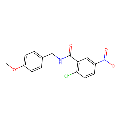 2-chloro-N-(4-methoxybenzyl)-5-nitrobenzamide structure