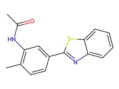 N-[5-(1,3-benzothiazol-2-yl)-2-methylphenyl]acetamide structure