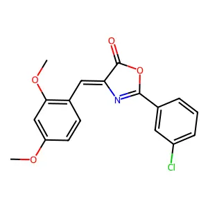 (4Z)-2-(3-chlorophenyl)-4-[(2,4-dimethoxyphenyl)methylidene]-1,3-oxazol-5-one structure