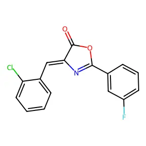 4-(2-chlorobenzylidene)-2-(3-fluorophenyl)-1,3-oxazol-5(4H)-one structure