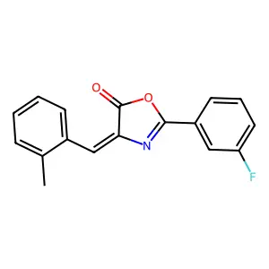 2-(3-fluorophenyl)-4-(2-methylbenzylidene)-1,3-oxazol-5(4H)-one structure