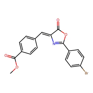 methyl 4-[(2-(4-bromophenyl)-5-oxo-1,3-oxazol-4(5H)-ylidene)methyl]benzoate structure