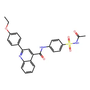 N-[4-(acetylsulfamoyl)phenyl]-2-(4-ethoxyphenyl)quinoline-4-carboxamide structure
