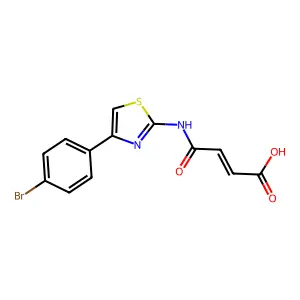 (E)-4-[[4-(4-bromophenyl)-1,3-thiazol-2-yl]amino]-4-oxobut-2-enoic acid structure