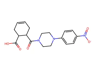 6-{[4-(4-Nitrophenyl)piperazino]carbonyl}-3-cyclohexene-1-carboxylic acid structure