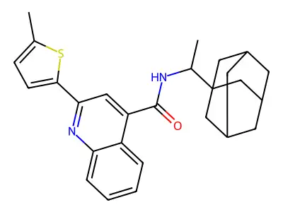 N-[1-(1-adamantyl)ethyl]-2-(5-methyl-2-thienyl)-4-quinolinecarboxamide structure