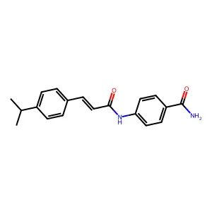 4-[[(E)-3-(4-propan-2-ylphenyl)prop-2-enoyl]amino]benzamide structure