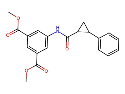 Dimethyl 5-{[(2-phenylcyclopropyl)carbonyl]amino}isophthalate structure