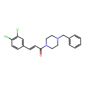 (E)-1-(4-benzylpiperazin-1-yl)-3-(3,4-dichlorophenyl)prop-2-en-1-one structure