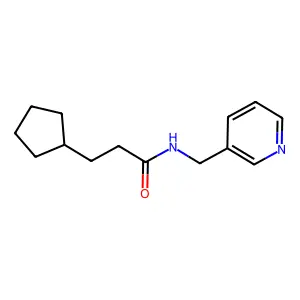 3-cyclopentyl-N-(pyridin-3-ylmethyl)propanamide structure