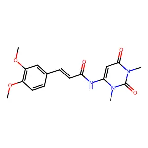 (E)-3-(3,4-dimethoxyphenyl)-N-(1,3-dimethyl-2,6-dioxopyrimidin-4-yl)prop-2-enamide structure