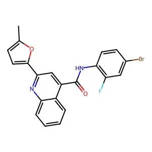 N-(4-bromo-2-fluorophenyl)-2-(5-methylfuran-2-yl)quinoline-4-carboxamide structure