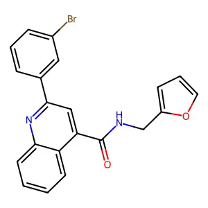 2-(3-bromophenyl)-N-(furan-2-ylmethyl)quinoline-4-carboxamide structure