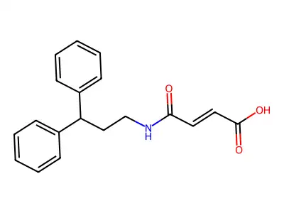 (E)-4-(3,3-diphenylpropylamino)-4-oxobut-2-enoic acid structure