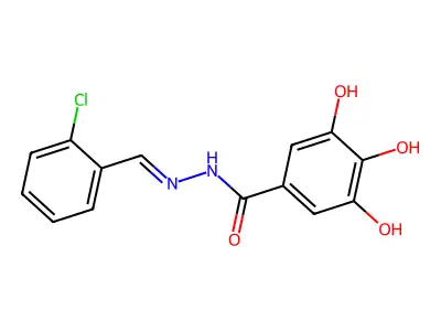 N-[(2-chlorophenyl)methylideneamino]-3,4,5-trihydroxybenzamide structure