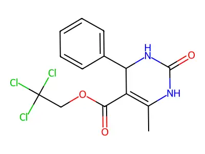 2,2,2-trichloroethyl 6-methyl-2-oxo-4-phenyl-1,2,3,4-tetrahydropyrimidine-5-carboxylate structure