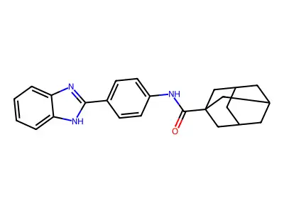N-[4-(1H-benzimidazol-2-yl)phenyl]adamantane-1-carboxamide structure
