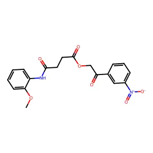 2-{3-Nitrophenyl}-2-oxoethyl 4-(2-methoxyanilino)-4-oxobutanoate structure