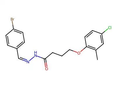 (Z)-N'-(4-bromobenzylidene)-4-(4-chloro-2-methylphenoxy)butanehydrazide structure