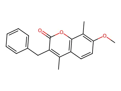 3-Benzyl-7-methoxy-4,8-dimethylchromen-2-one structure