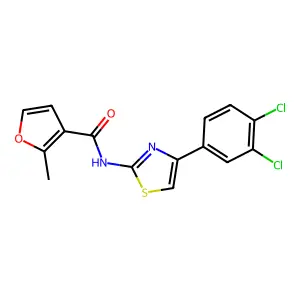 N-[4-(3,4-dichlorophenyl)-1,3-thiazol-2-yl]-2-methylfuran-3-carboxamide structure