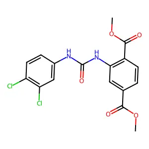 Dimethyl 2-[(3,4-dichlorophenyl)carbamoylamino]benzene-1,4-dicarboxylate structure