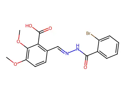 6-[(E)-[(2-bromobenzoyl)hydrazinylidene]methyl]-2,3-dimethoxybenzoic acid structure