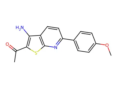1-[3-Amino-6-(4-methoxyphenyl)thieno[2,3-b]pyridin-2-yl]ethanone structure
