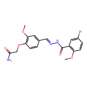 5-Bromo-2-methoxybenzoic acid 2-[[4-(2-amino-2-oxoethoxy)-3-methoxyphenyl]methylene]hydrazide structure